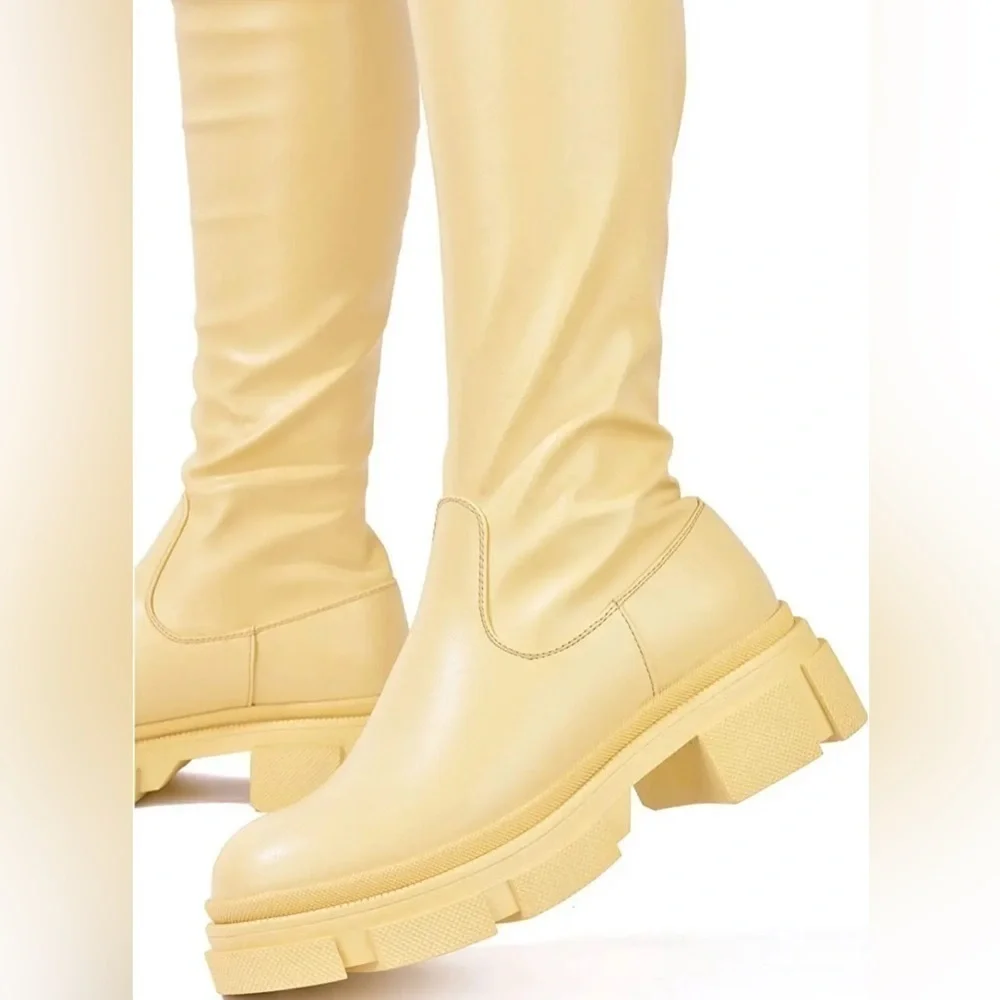 Cape Robbin Campi Over the Knee Chunky Block Heel Fashion Pull On Boots Size‎ 10